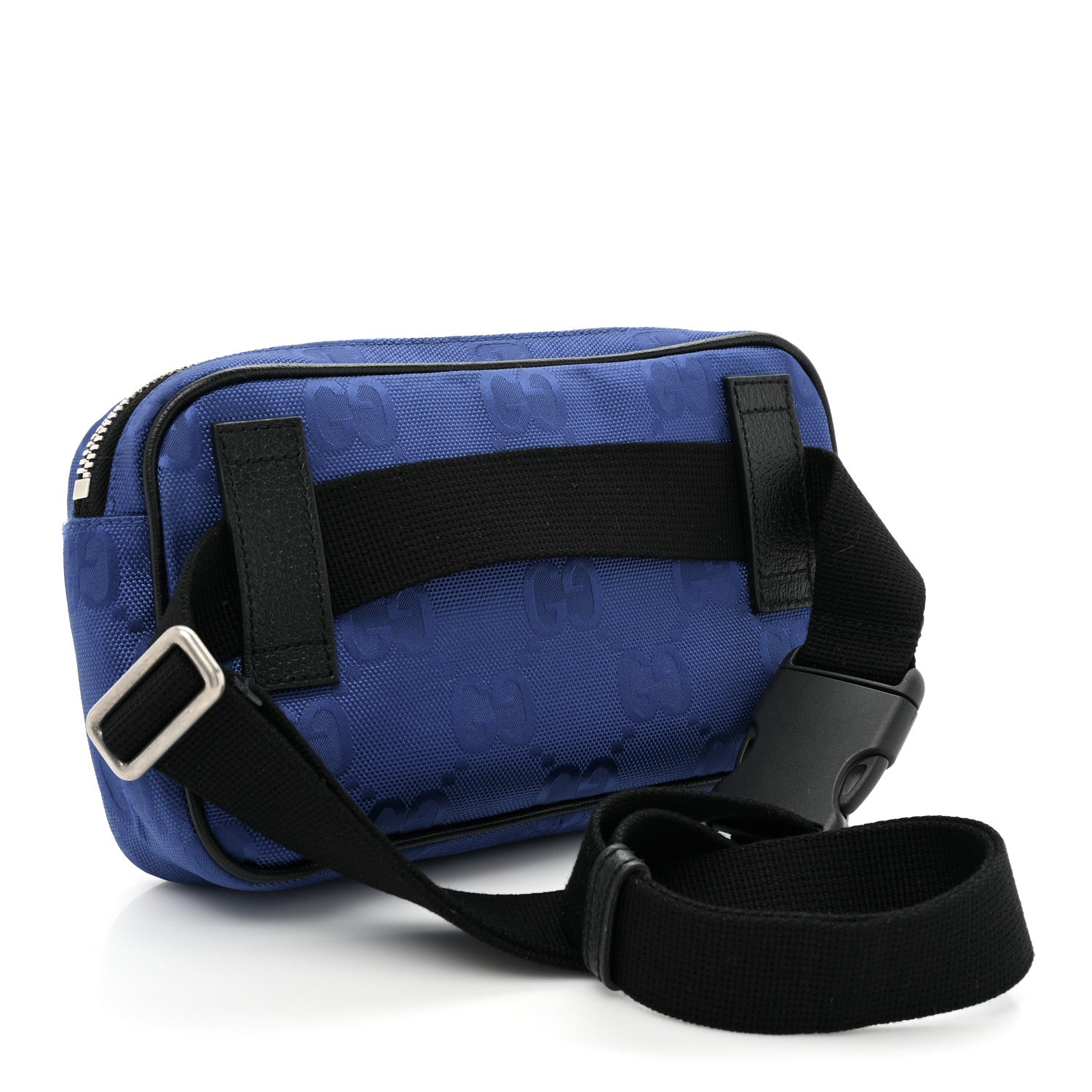 Gucci Econyl Nylon Monogram Off The Grid Belt Bag Guilted Blue Black 3 of 10