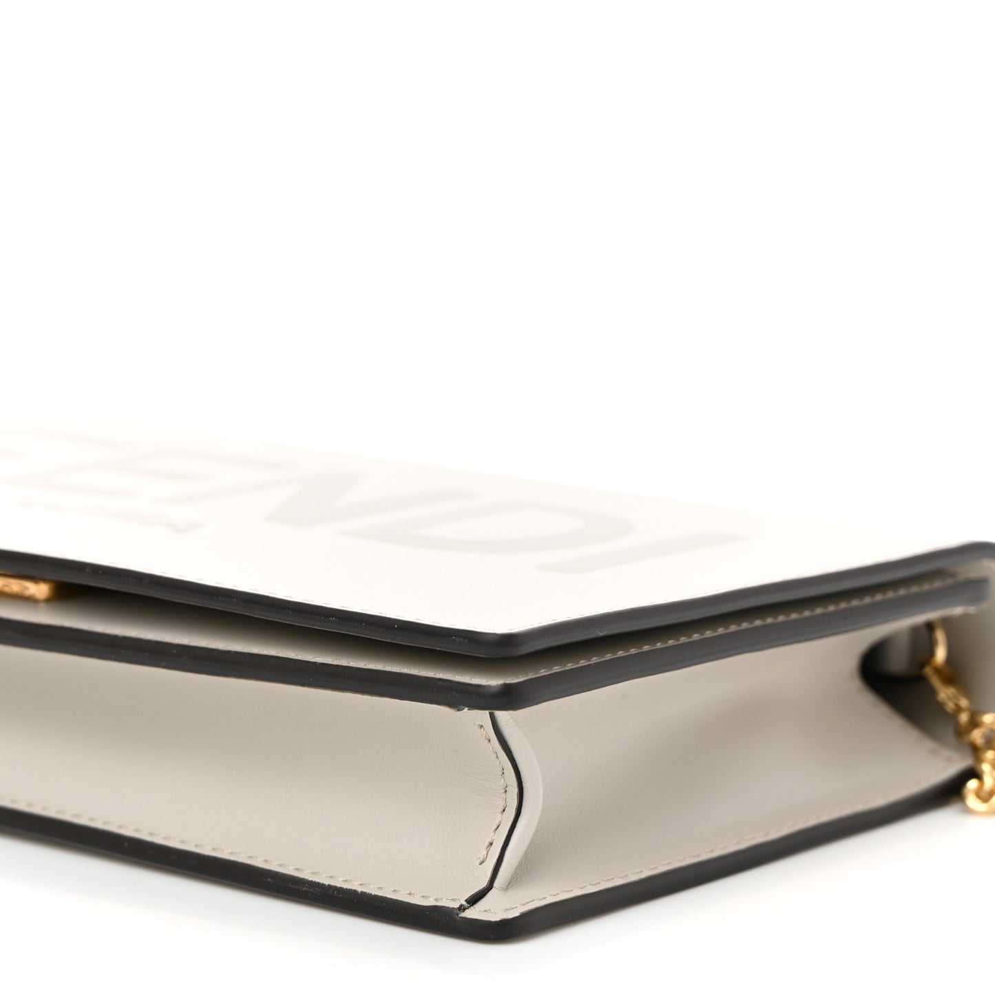 Vitello King Tamponato Logo Embossed Medium Wallet On Chain White Ice