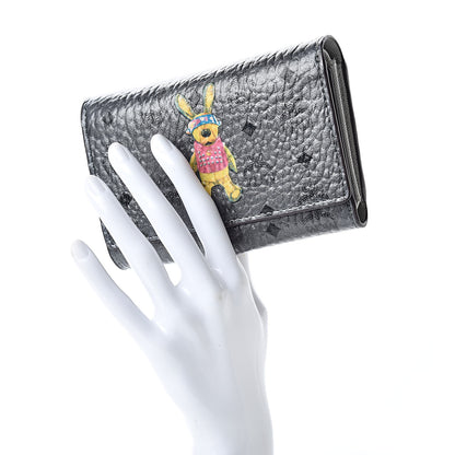 MCM Metallic Visetos Rabbit Tri-Fold Wallet Silver 2 of 8
