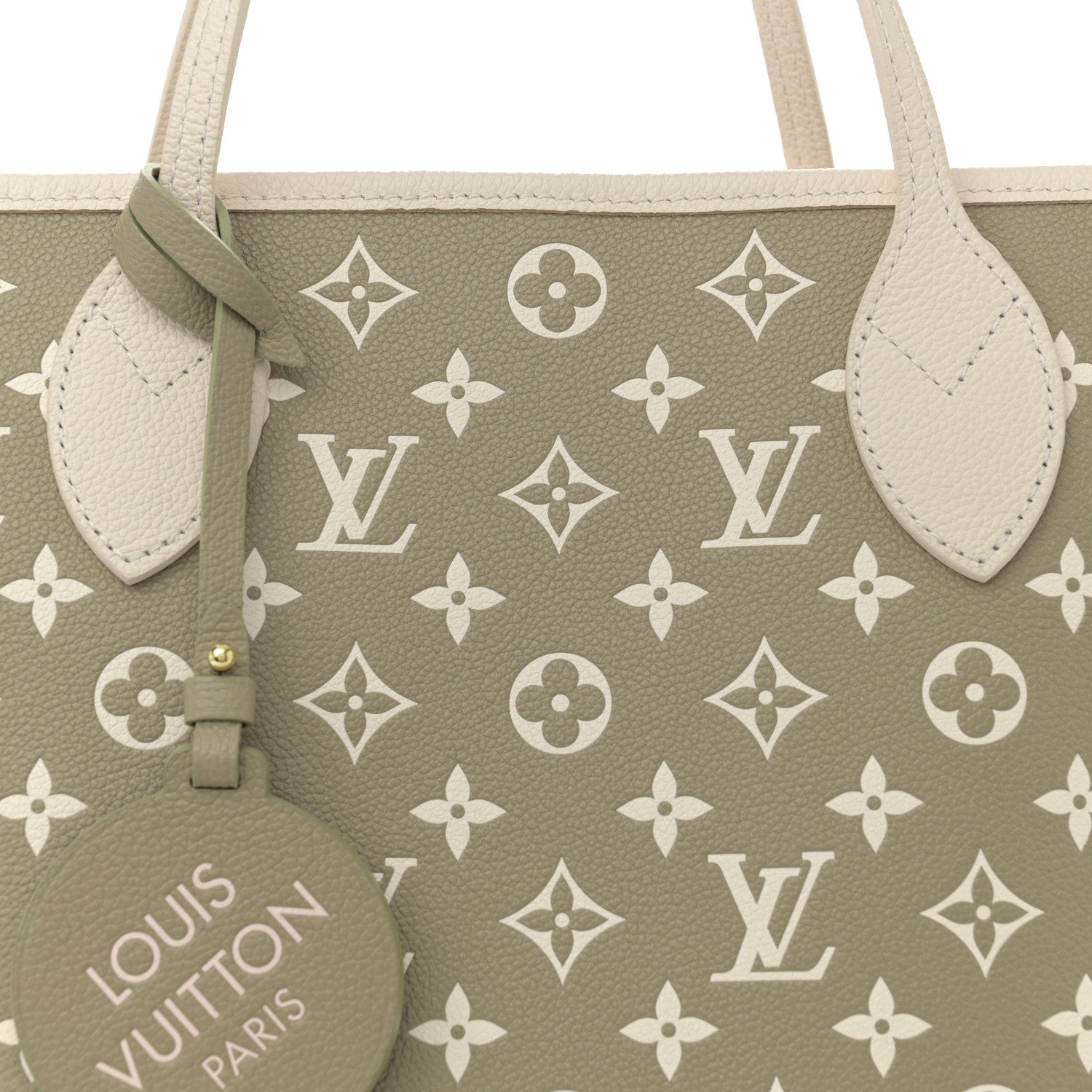 Louis Vuitton Empreinte Monogram Spring In The City Neverfull MM Kaki Beige Cream 8 of 11