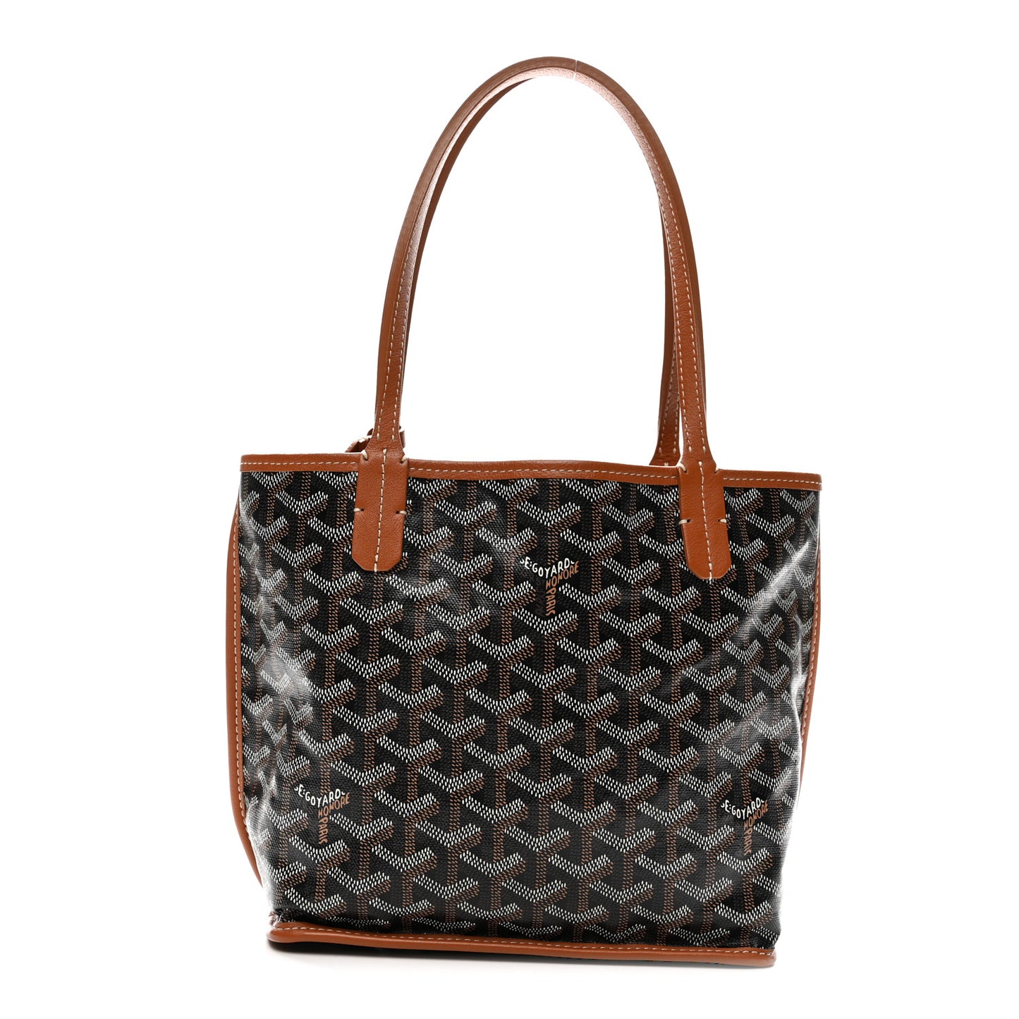 Goyardine Reversible Mini Anjou Black Gold