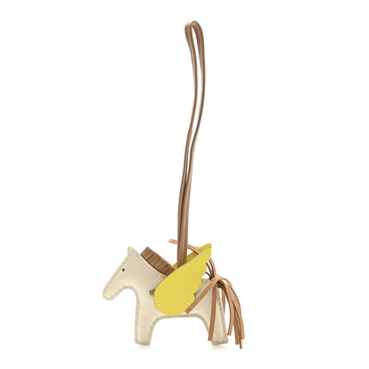 Hermes Milo Lambskin Grigri Rodeo Pegase Horse Bag Charm PM Craie Chai Lime 1 of 5