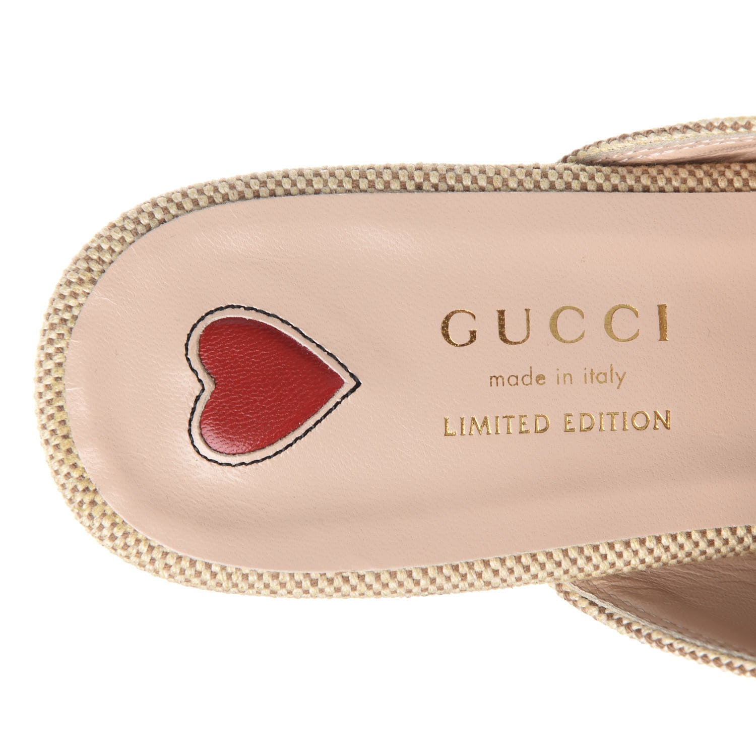 Gucci Canvas Vintage Charlotte Web Womens Princetown Slippers 36.5 Sand New Shamarock 6 of 9