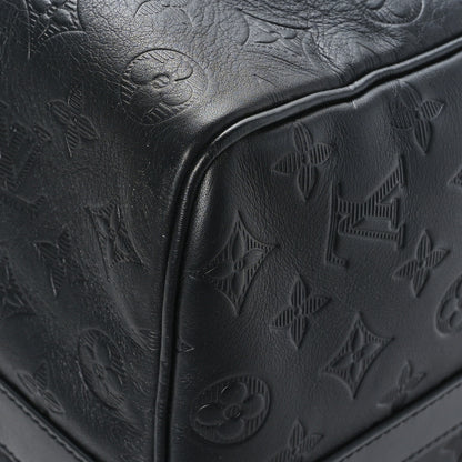 Louis Vuitton Calfskin Shadow Monogram Keepall Bandouliere 50 Black 7 of 9
