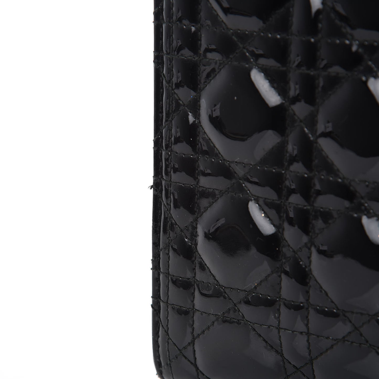 Patent Cannage Large Lady Dior Black