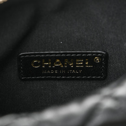 Chanel Shiny Crumpled Lambskin Quilted Small Preppy Pocket Camera Case Black 6 of 10