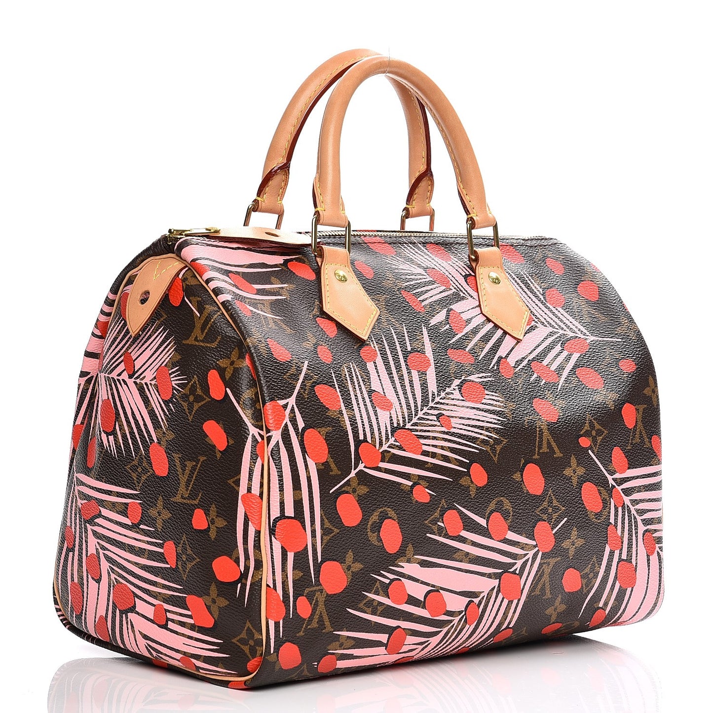 Monogram Jungle Dots Speedy 30 Sugar Pink Poppy