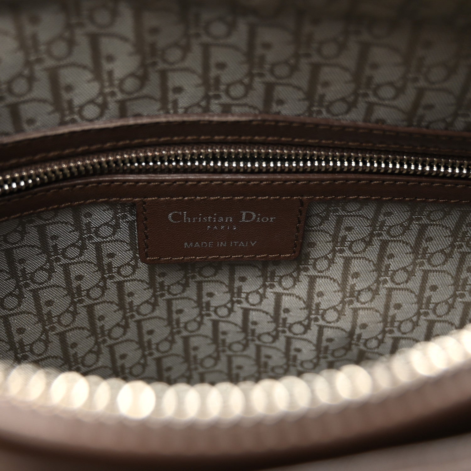 Christian Dior Lambskin Cannage Large Lady Dior Brown 6 of 11