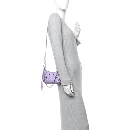 Balenciaga Agneau Arena Le Cagole Mini Purse With Chain Lilac 2 of 14