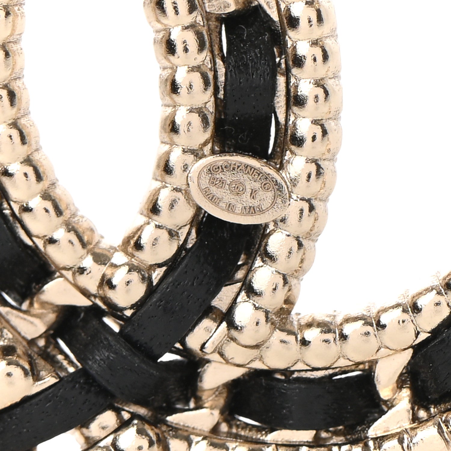 Chanel Lambskin Crystal CC Chain Brooch Black Gold 4 of 5