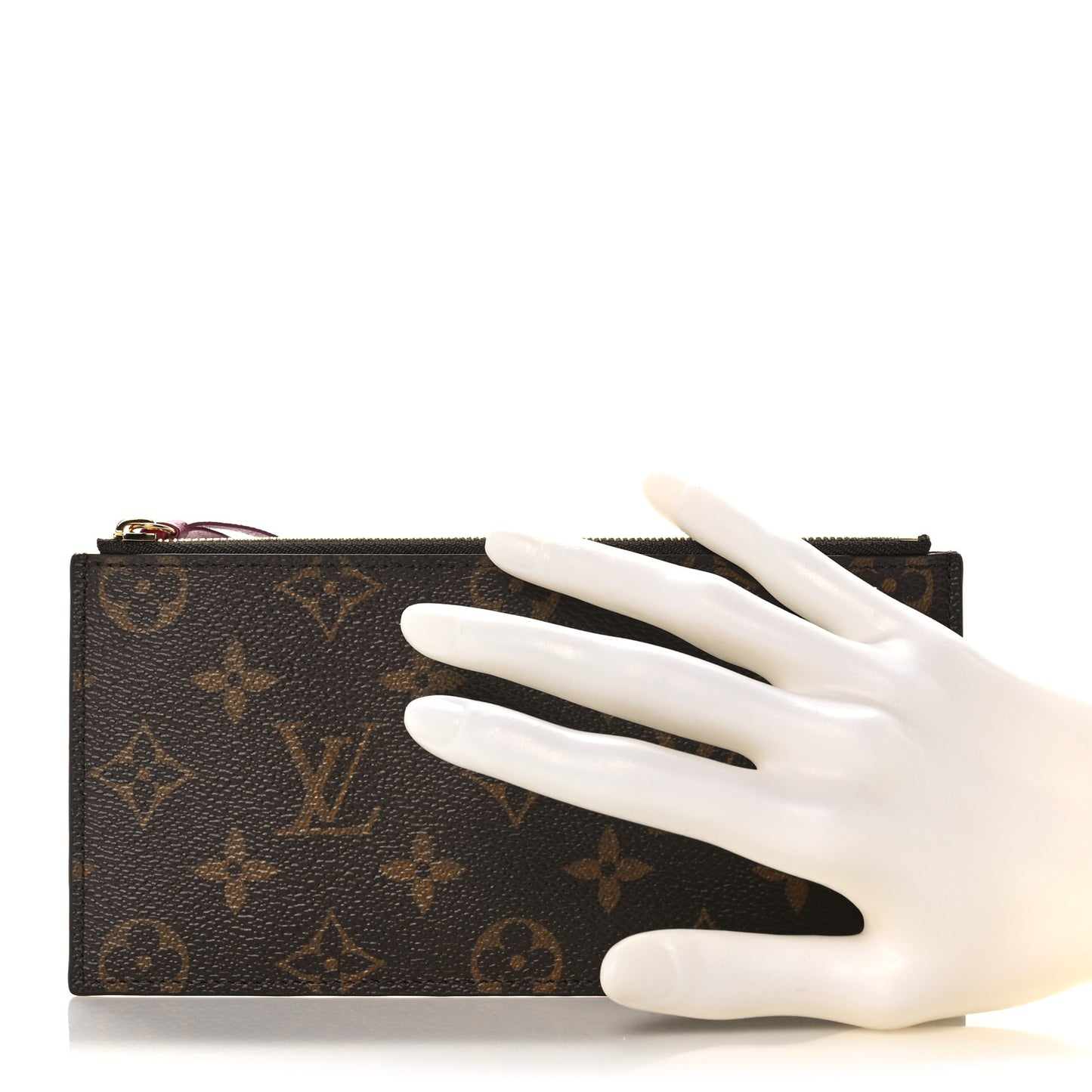 Monogram Felicie Chain Wallet Zippered Insert Fuchsia