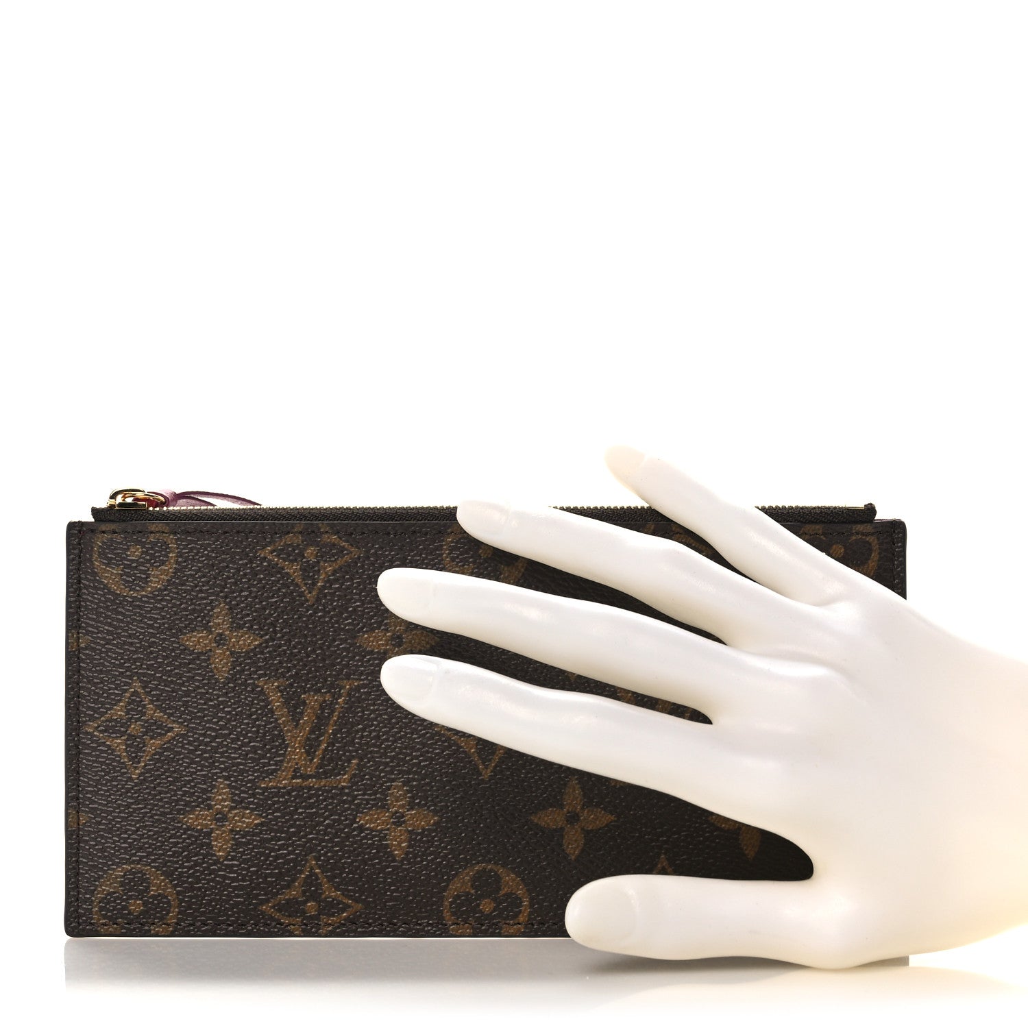 Louis Vuitton Monogram Felicie Chain Wallet Zippered Insert Fuchsia 2 of 8