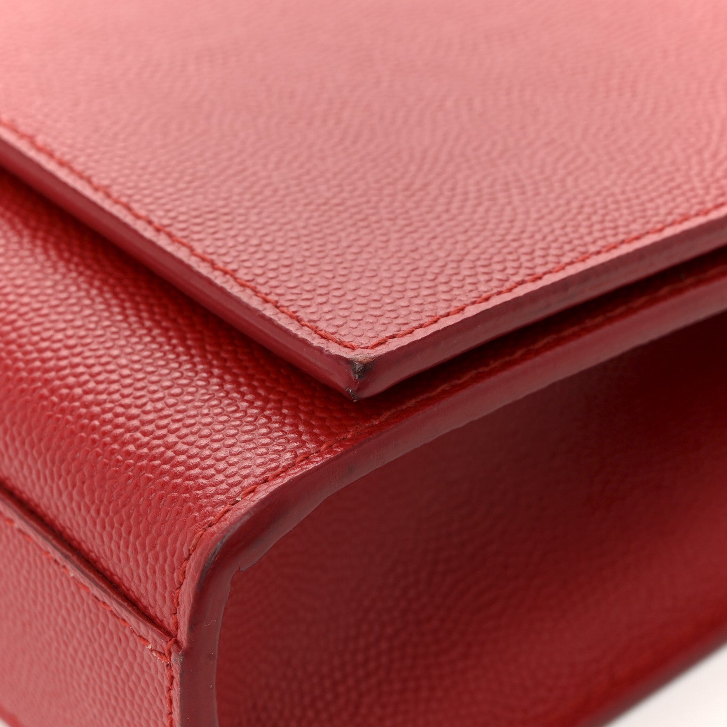 Saint Laurent Grain De Poudre Medium Monogram Kate Satchel Red 11 of 16