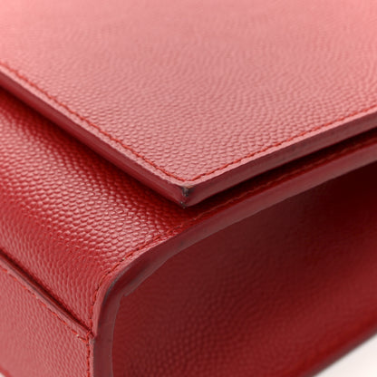 Saint Laurent Grain De Poudre Medium Monogram Kate Satchel Red 11 of 16