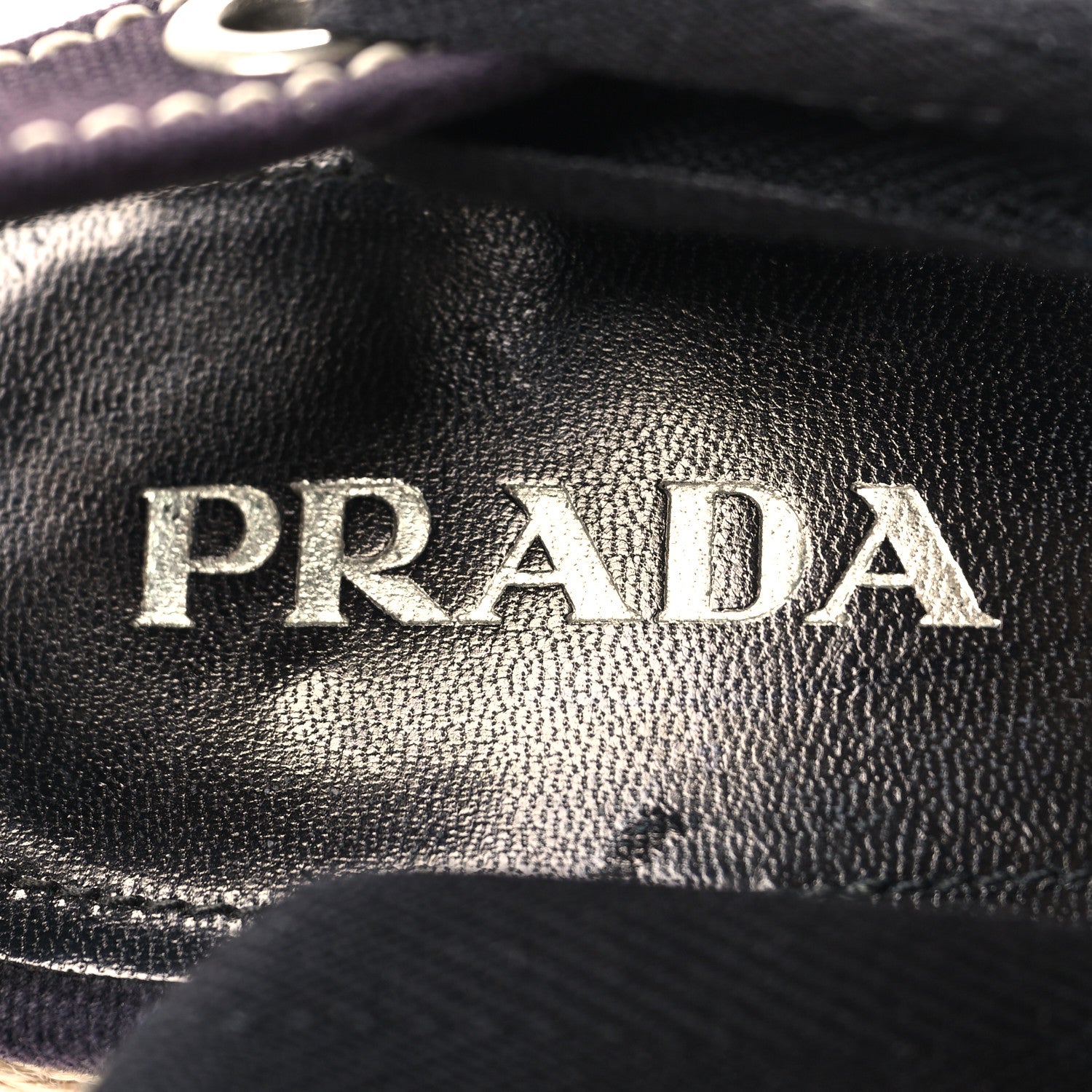 Prada Linen Logo Espadrille 90mm Wedge Sandals 40 Blue 7 of 7