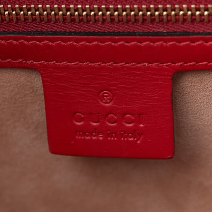 Gucci Calfskin Medium Sylvie Top Handle Bag Hibiscus Red 6 of 14