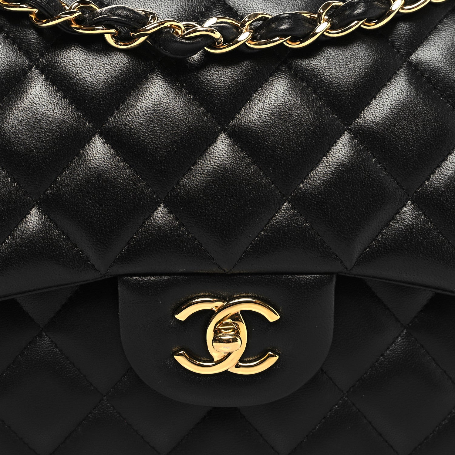 Chanel Lambskin Quilted Jumbo Double Flap Black 8 of 10