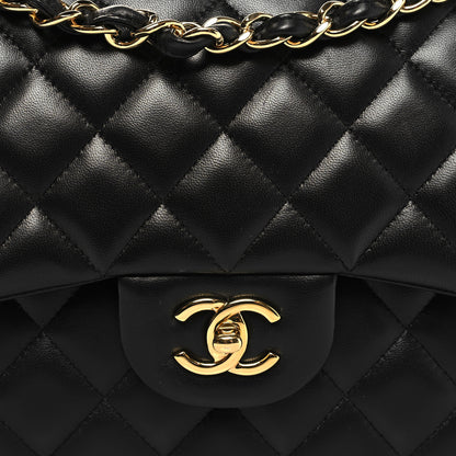 Chanel Lambskin Quilted Jumbo Double Flap Black 8 of 10