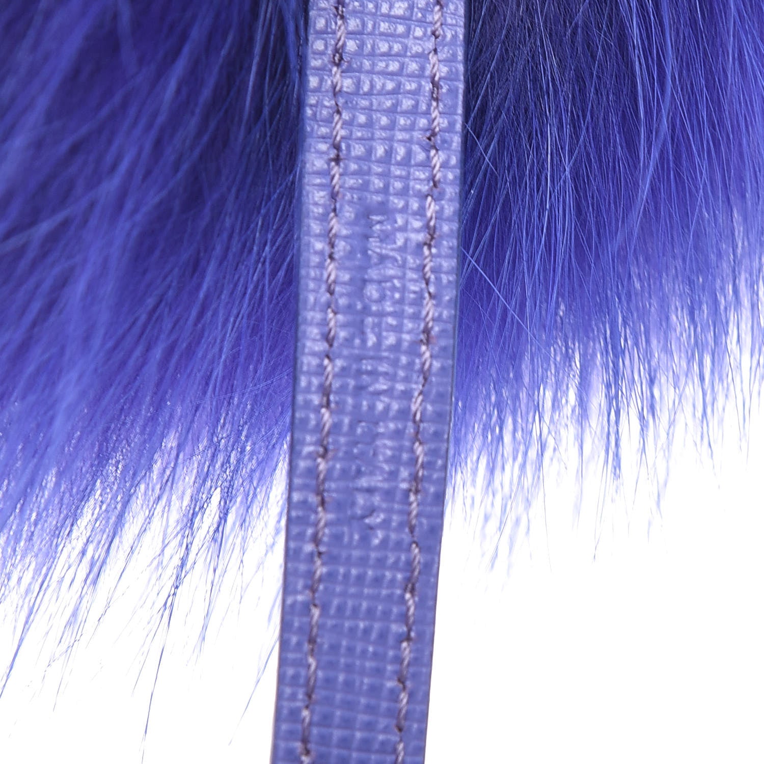 Fendi Fox Fur Vitello Elite Pom Pom Bag Charm Viola Cassis 3 of 4