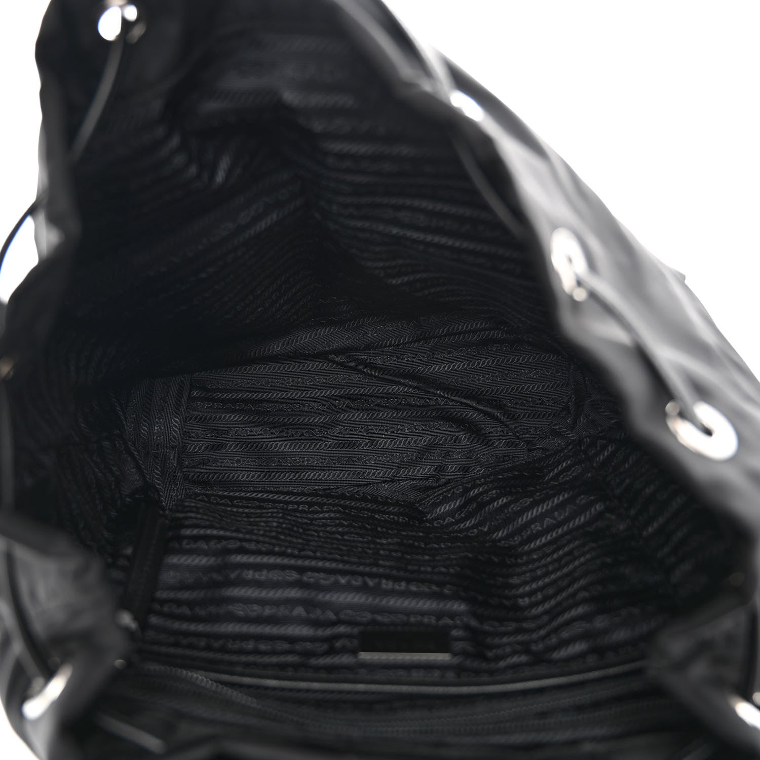 Prada Nylon New Vela Studded Backpack Black Cromo 5 of 9