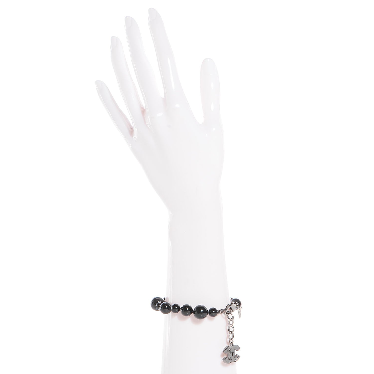 Chanel Glass Bead CC Map Bracelet Ruthenium Black 2 of 6