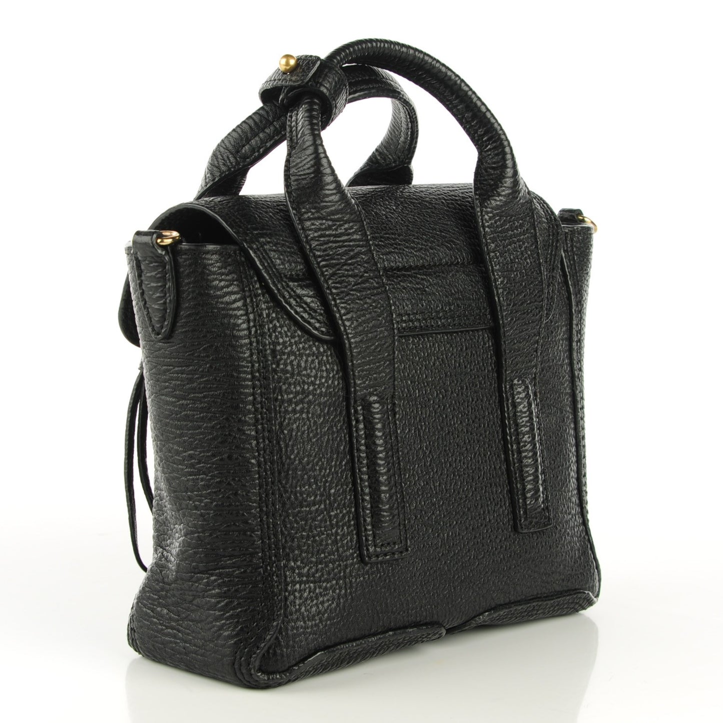 3.1 Textured Calfskin Mini Pashli Satchel Black