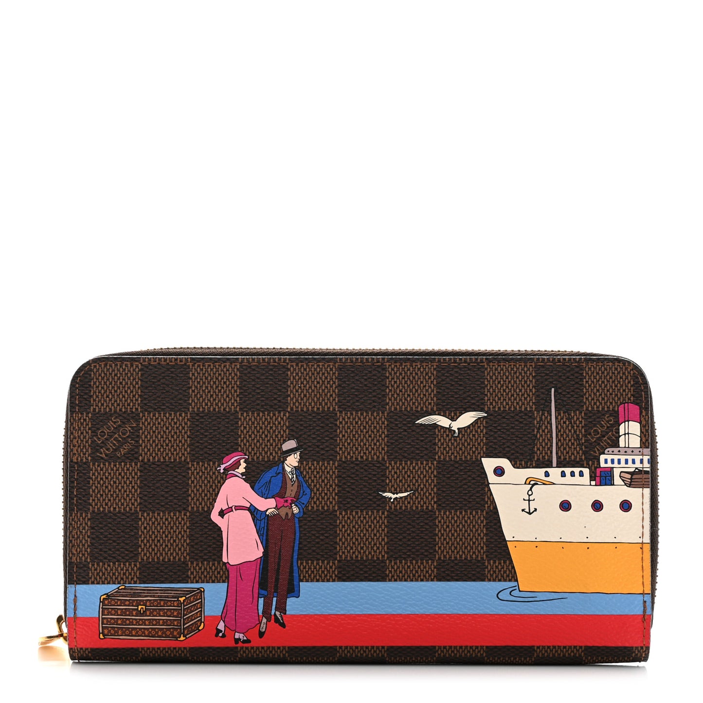 Damier Ebene 2016 Christmas Animation Zippy Wallet Rouge