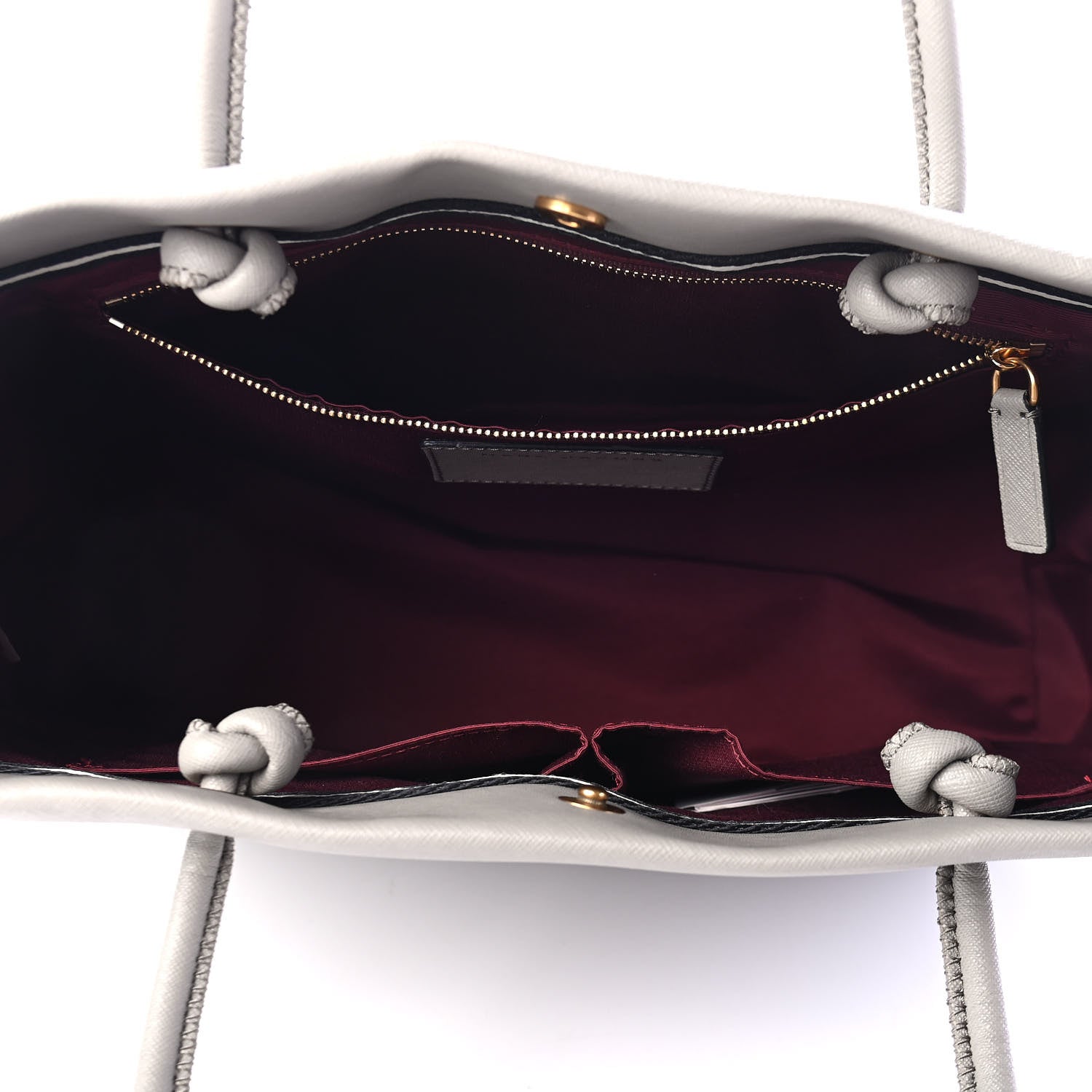 Marc Jacobs Calfskin Embossed Logo East West Shopper Tote Grey 5 of 9