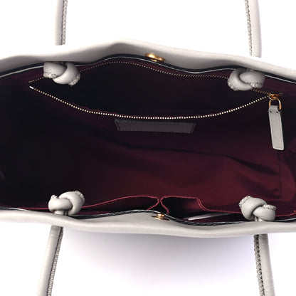 Marc Jacobs Calfskin Embossed Logo East West Shopper Tote Grey 5 of 9