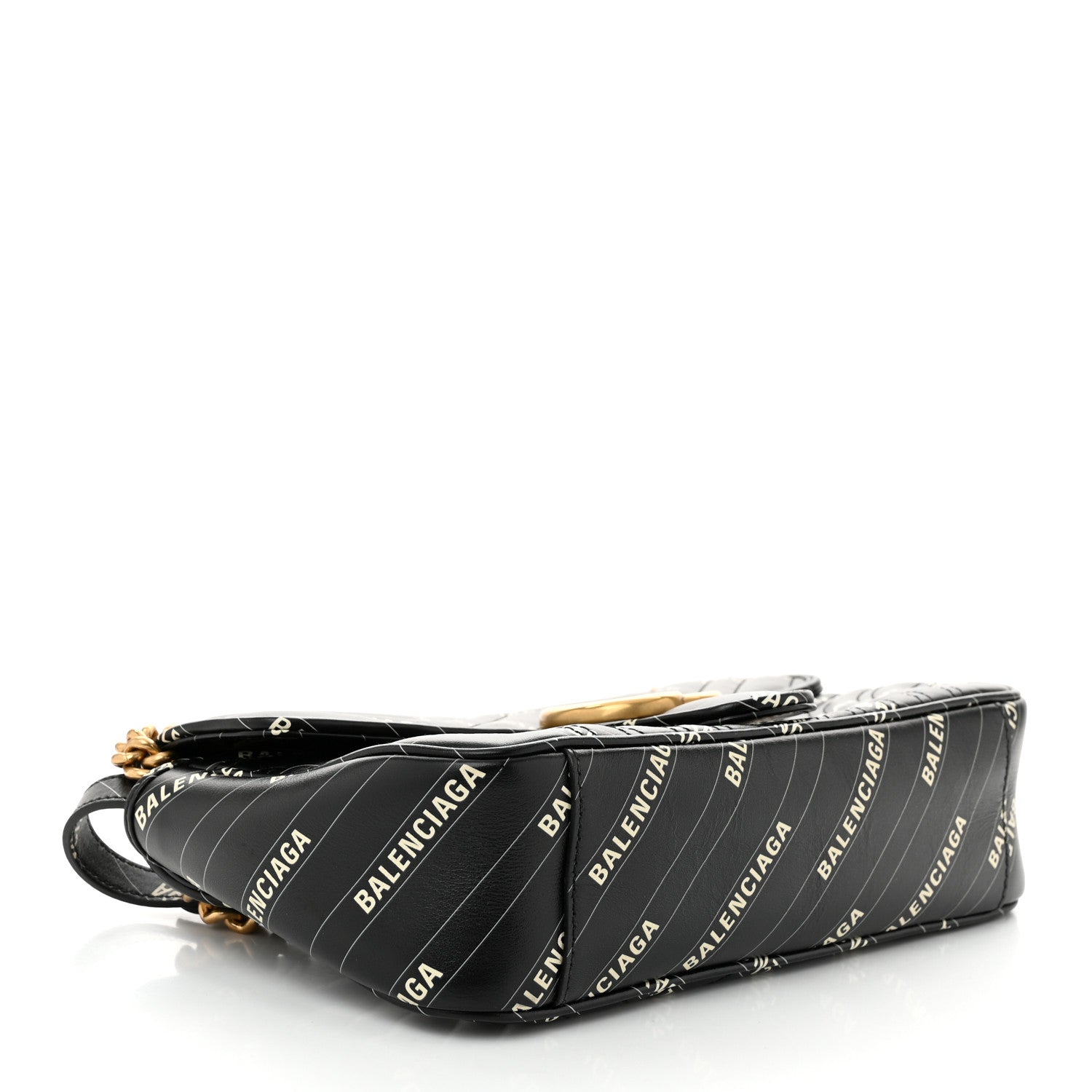Gucci X BALENCIAGA Calfskin Matelasse Logo Print Small GG Marmont Shoulder Bag Black 4 of 10