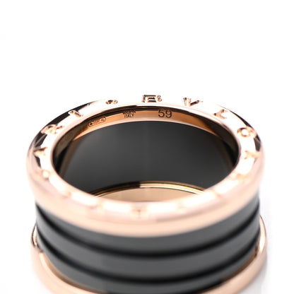 Bulgari 18K Rose Gold Black Ceramic B.Zero1 Four-Band Ring 59 8.75 5 of 8