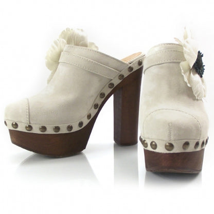 Chanel Suede Camellia Clogs 36 1 of 11