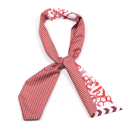 Hermes Silk Mors Et Tresses Maxi Twilly Rose Rouge Bodeaux 1 of 6