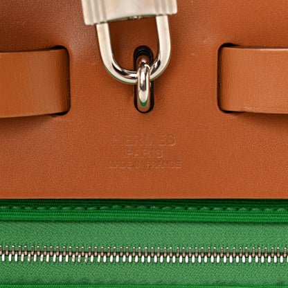 Hermes Vache Hunter Toile Herbag Zip 31 PM Bambou Natural 8 of 13