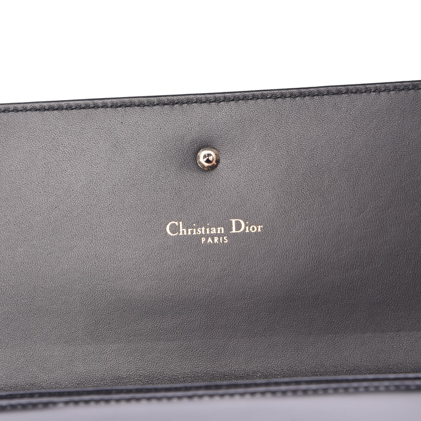 Smooth Calfskin Sequin Large Diorama Club Croisiere Chain Wallet Black