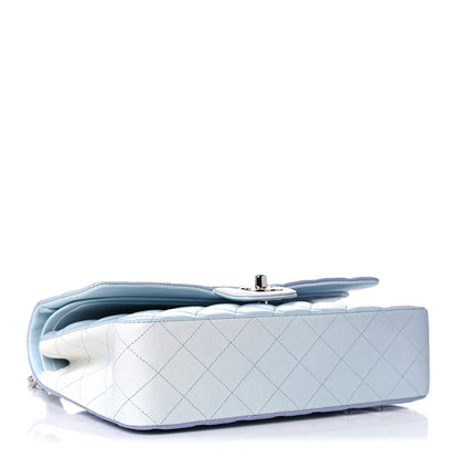 Chanel Perforated Lambskin Quilted Medium Double Flap Light Blue Light Purple White 4 of 10