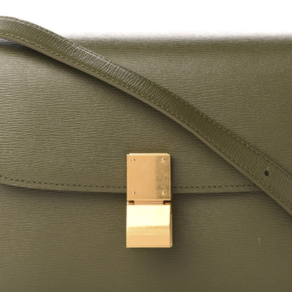 Celine Liege Calfskin Teen Classic Box Flap Bag Dark Olive 12 of 12
