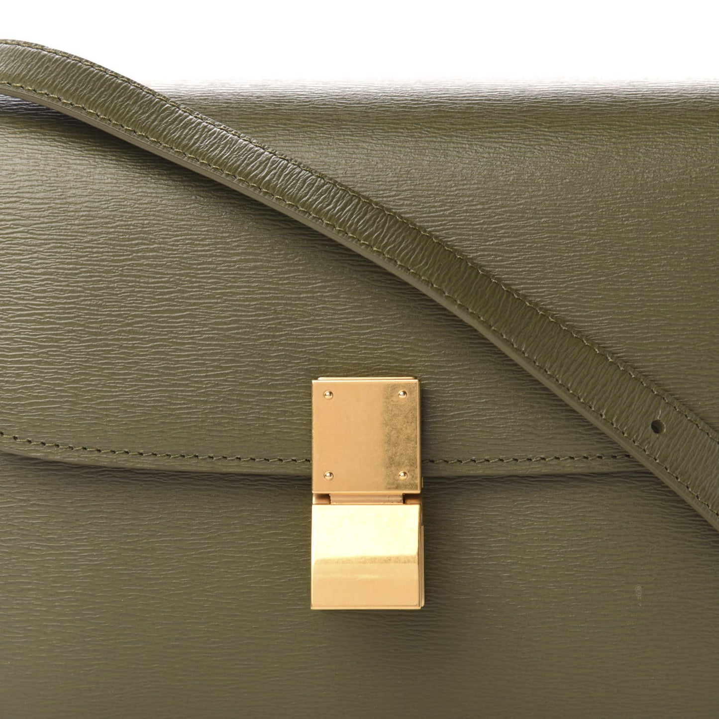 Liege Calfskin Teen Classic Box Flap Bag Dark Olive