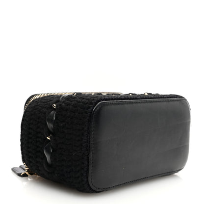 Chanel Lambskin Crochet Quilted Small Vanity Case With Chain Black 4 of 11
