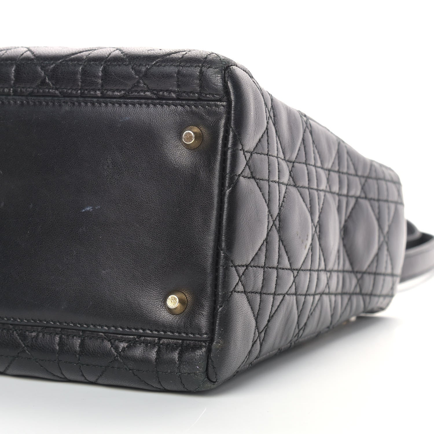 Christian Dior Lambskin Cannage Medium Lady Dior Black 9 of 19