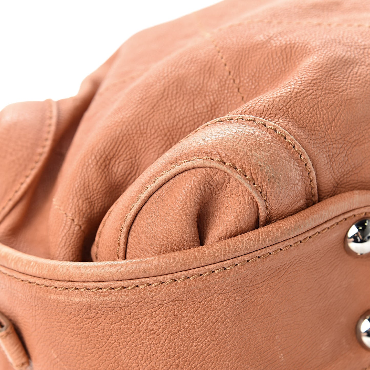 Calfskin Stitched Bowler Light Brown