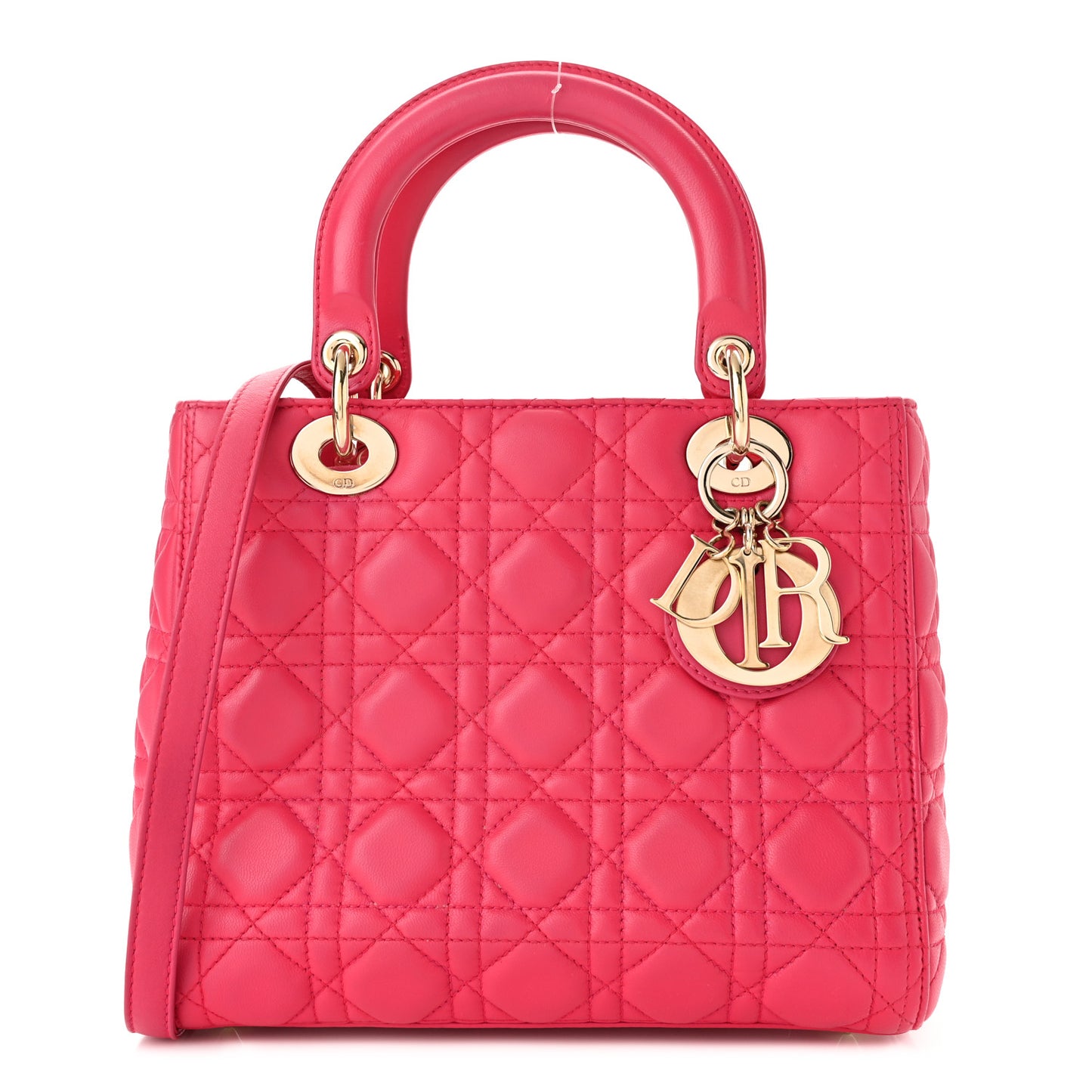 Lambskin Cannage Medium Lady Dior Pink
