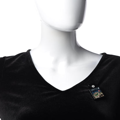 Chanel Resin CC Perfume Bottle Brooch Black Multicolor 2 of 5