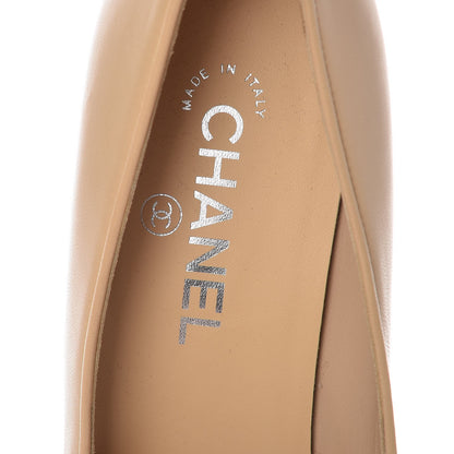 Chanel Lambskin Cap Toe Bow Pumps 40 Beige Black 7 of 10