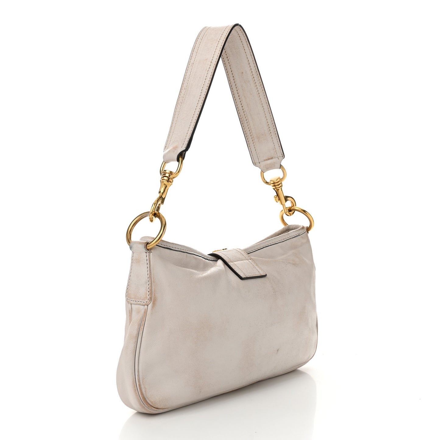 Nappa Old Hook Shoulder Bag Sabbia White