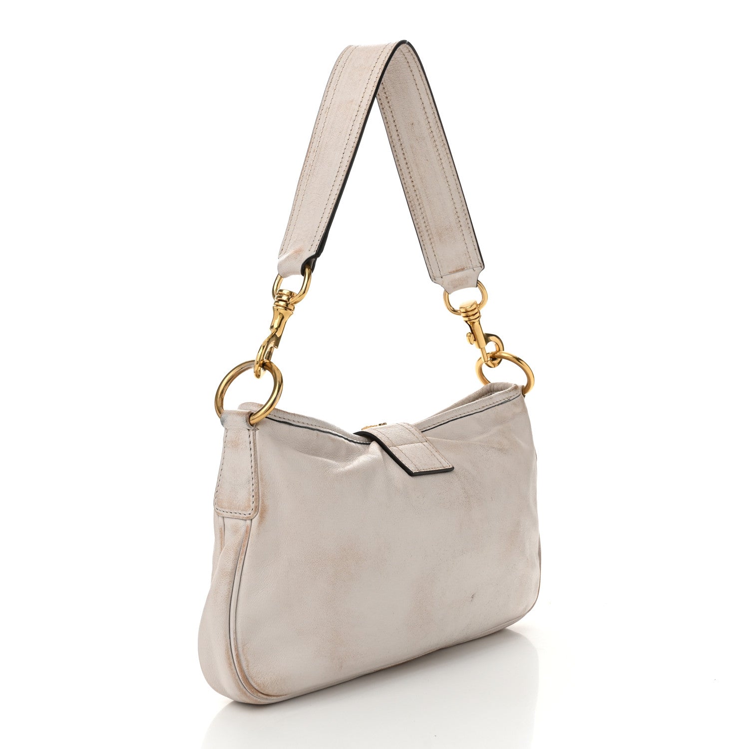 Miu Miu Nappa Old Hook Shoulder Bag Sabbia White 3 of 13