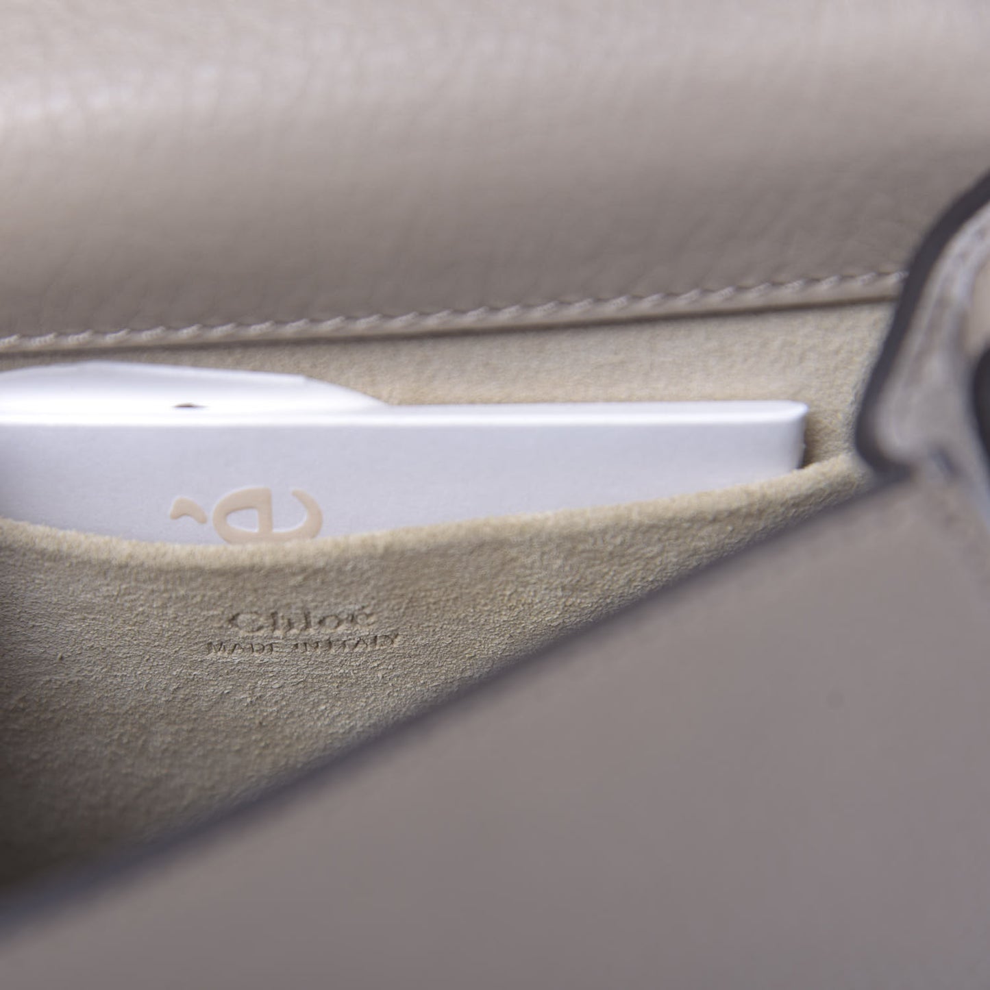 Calfskin Suede Small Nile Bracelet Bag Motty Grey