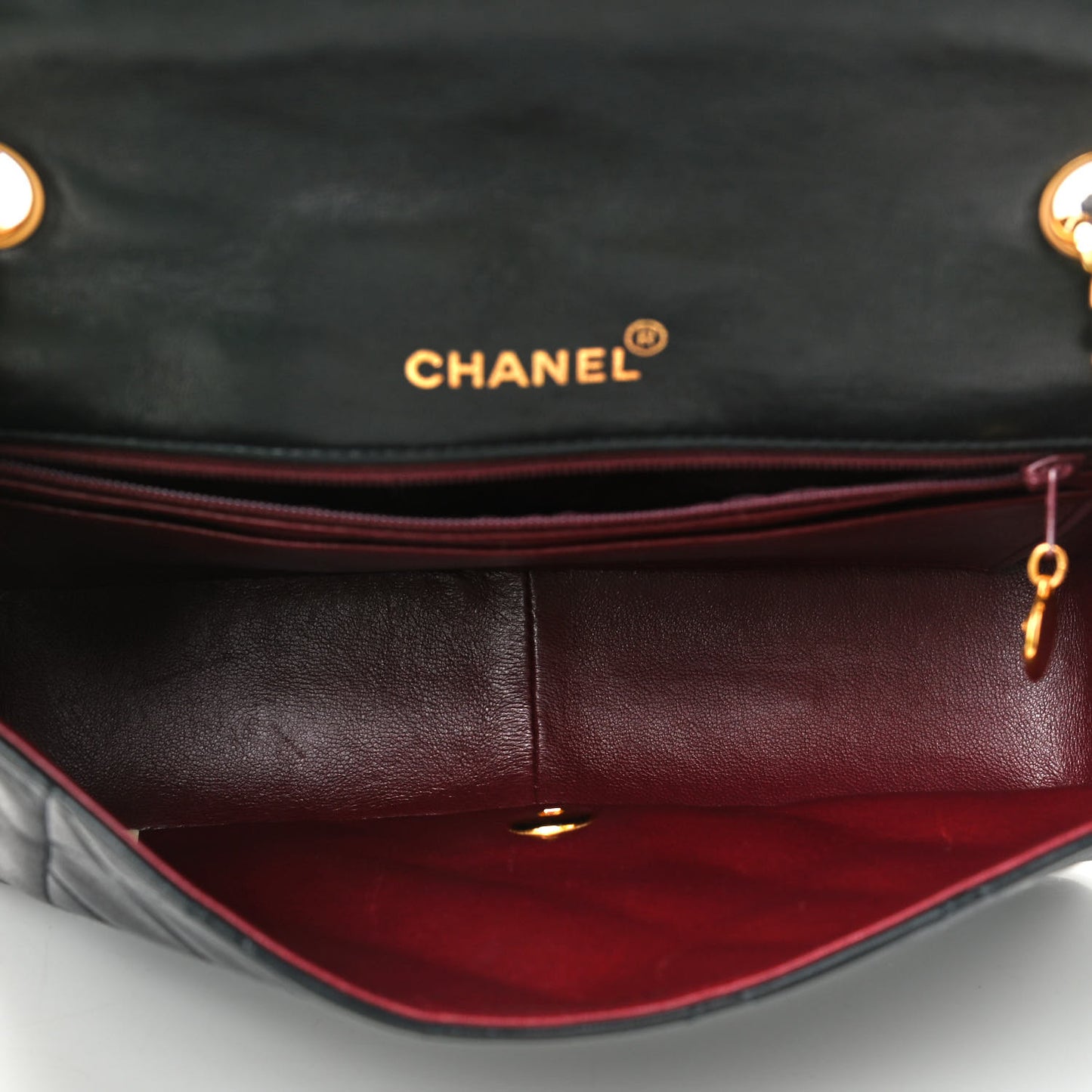 Lambskin Quilted Medium Single Flap Black