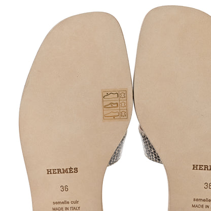 Hermes Lizard Oran Sandals 36 Ombre 9 of 11