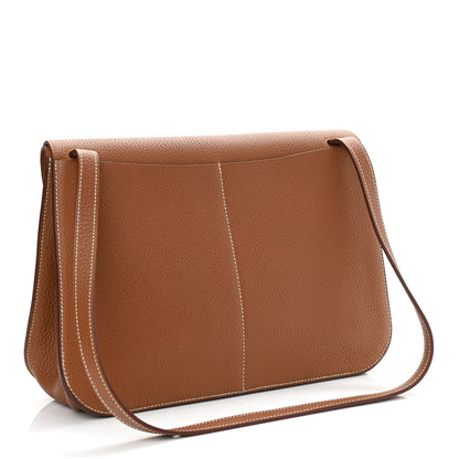 Hermes Taurillon Clemence Halzan 31 Gold 3 of 9